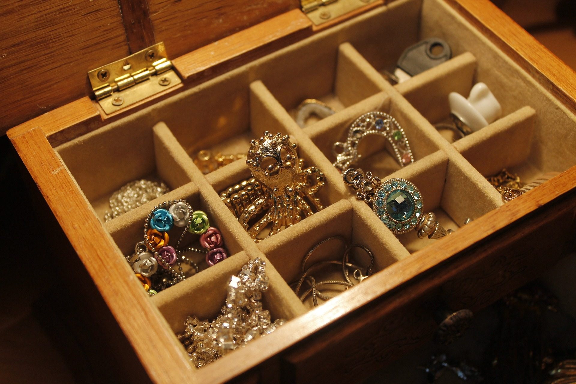 gold jewelry in a box