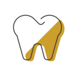 white and gold molar tooth clipart