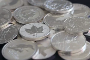 Canadian 1 ounce maple leaf silver coins