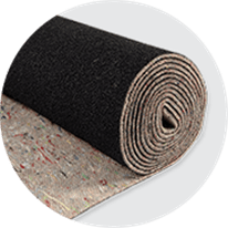 Carpet padding containing precious metal dust